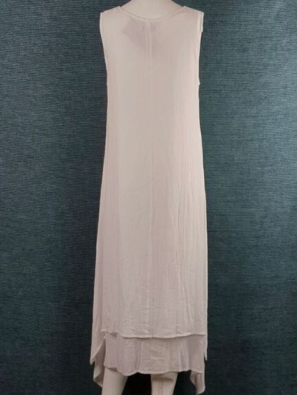 NWT Tendency Gauzy Sleeveless  Midi-Dress Layered Handkerchief Hem - Picture 8 of 15